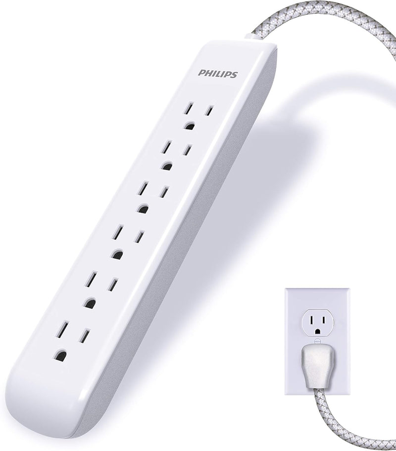 Philips SPC3064WET1/37 6-Outlet Braided Surge Protector — main product image