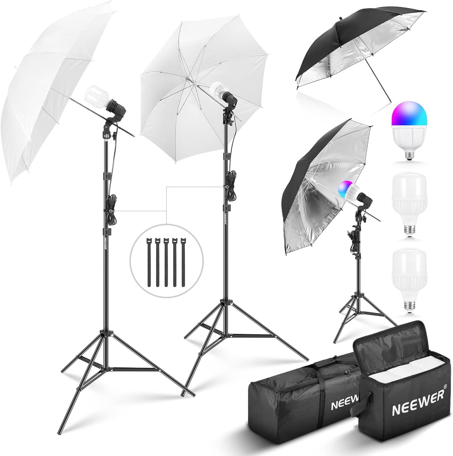 Neewer 10103701 400W Photography Lighting Kit Umbrellas LED