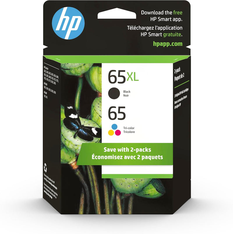 HP 6ZD95AN 65 Black & Tri-Color Ink Cartridge 2-Pack — main product image