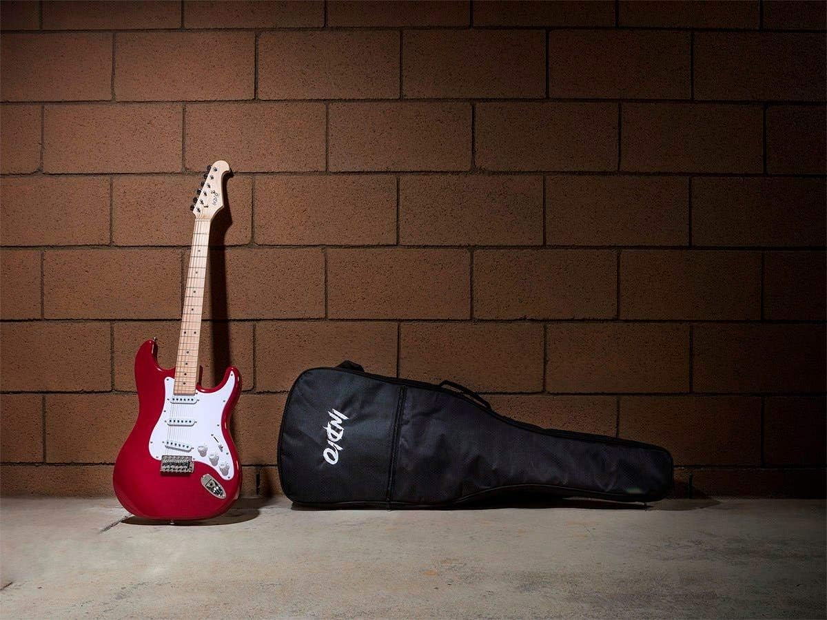 Monoprice 610162 Cali Classic Electric Guitar Wine Red Indio Series