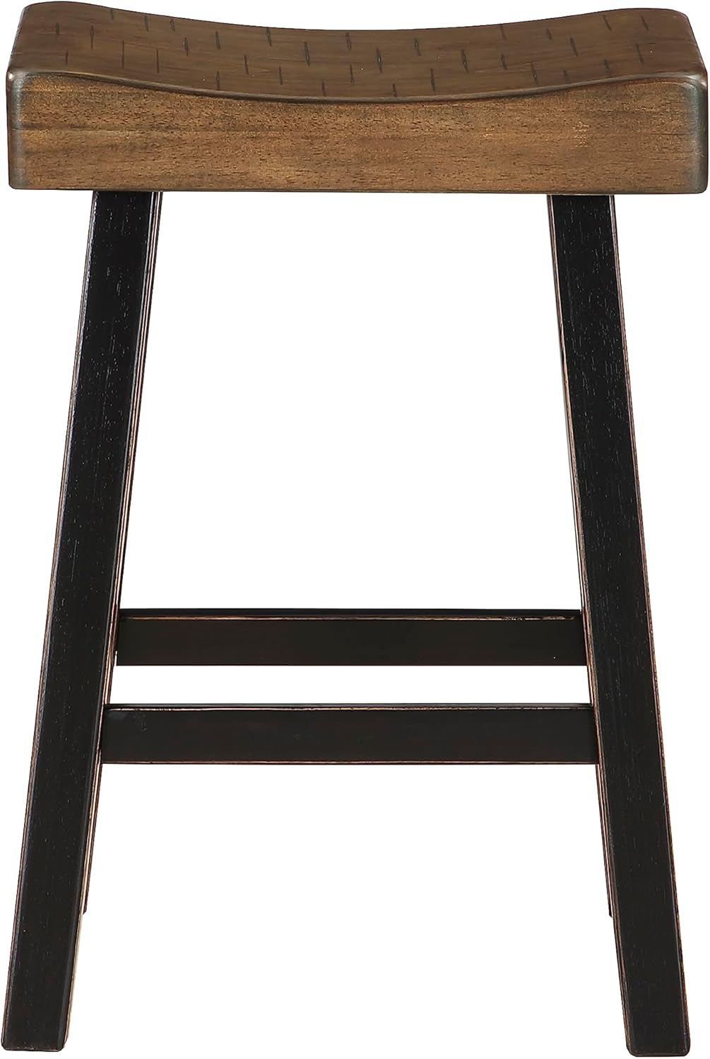 Lexicon 194840233084: Saddle Bar Stools, Set of 2, Black/Brown
