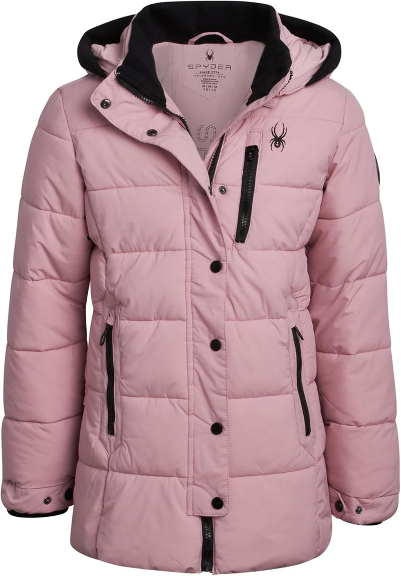 Spyder Puffer Jacket Girls Long Length Quilted Winter Coat — main product image