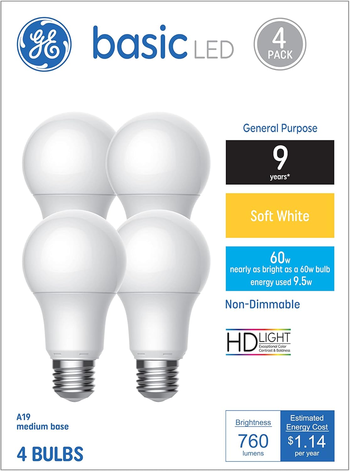 GE 36993 Basic 60 Watt Soft White Bulbs