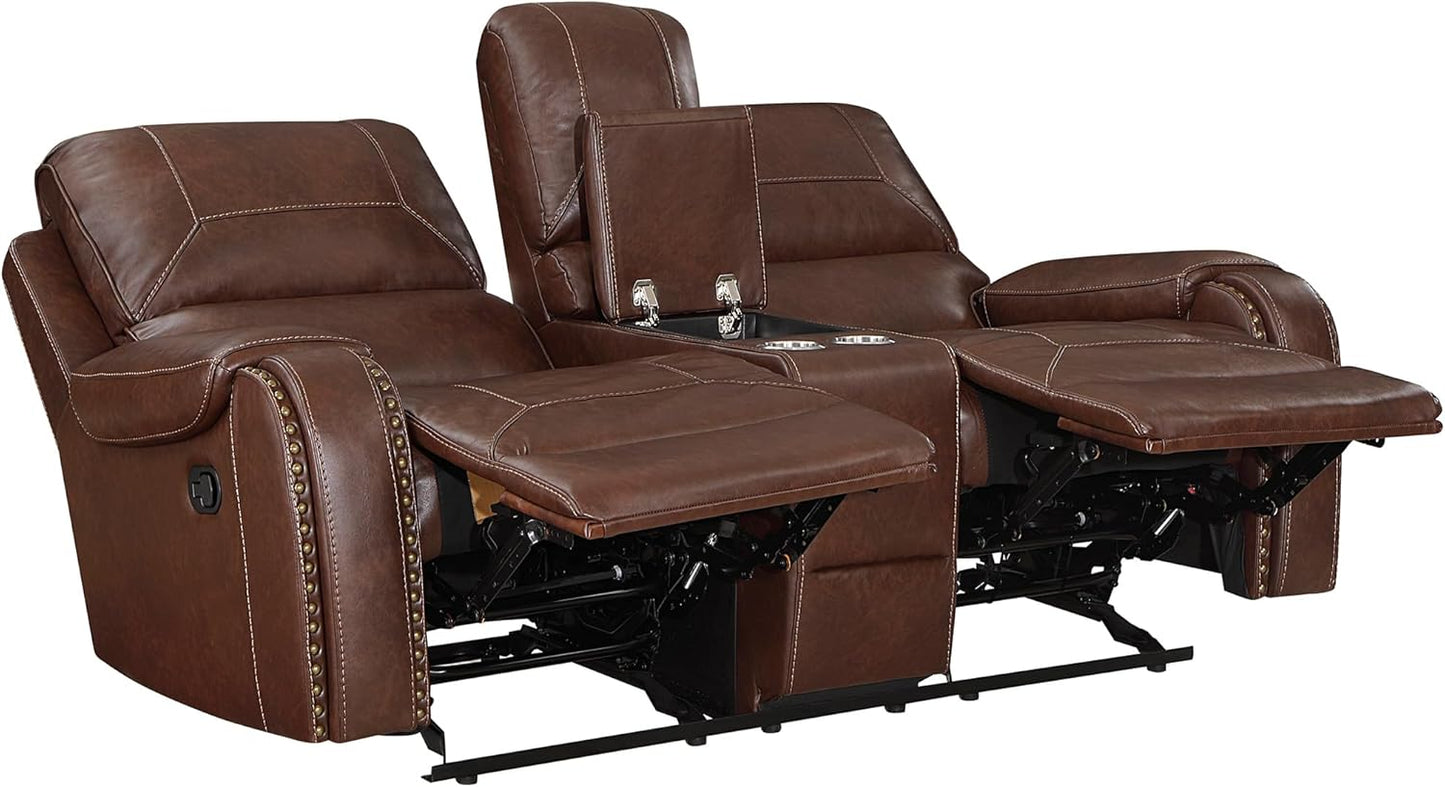 Lexicon Monet Sofa Set - 2-Piece Brown Reclining Living Room