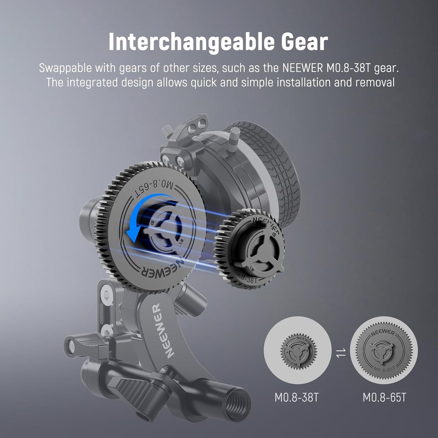 Neewer 10102693 M0.8-65T Follow Focus Gear