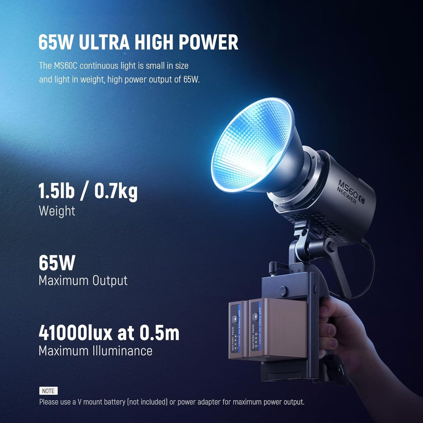 Neewer MS60C RGBWW LED Video Light Battery Kit