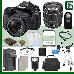 Canon EOS 80D DSLR Camera with 18-135mm & 15-85mm Lens Bundle