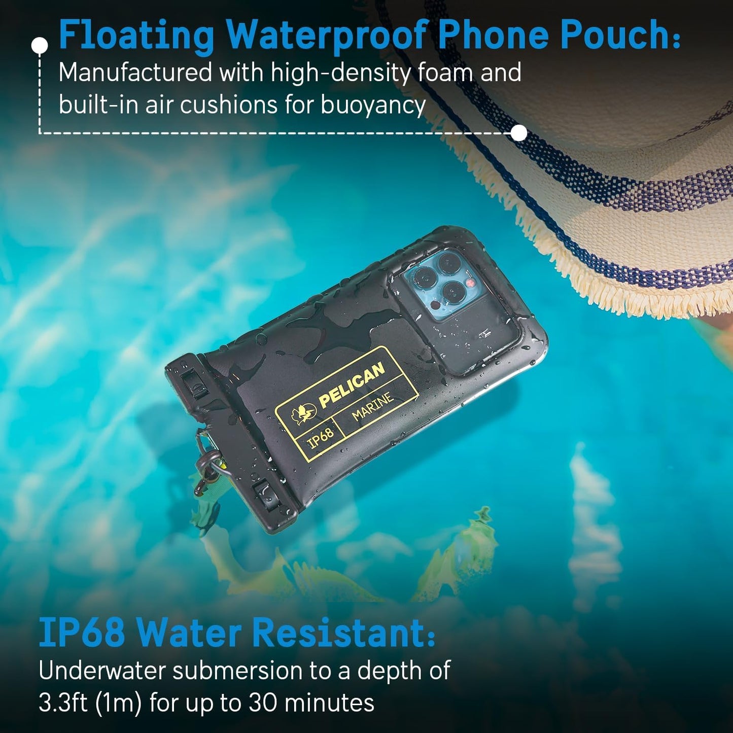 Pelican PP048884 2-Pack Waterproof Phone Pouch Floating Case