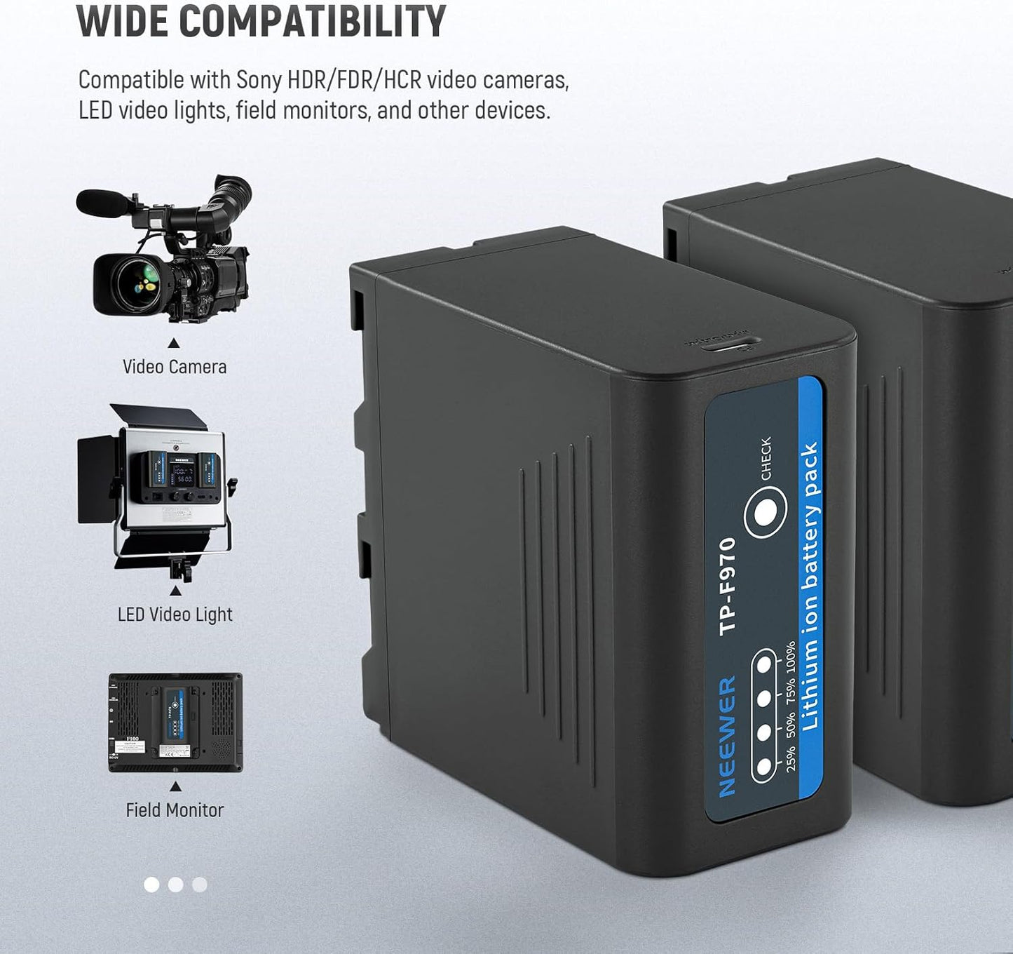 Neewer 10104059 NP-F970 Batteries - 7800mAh 2-Pack