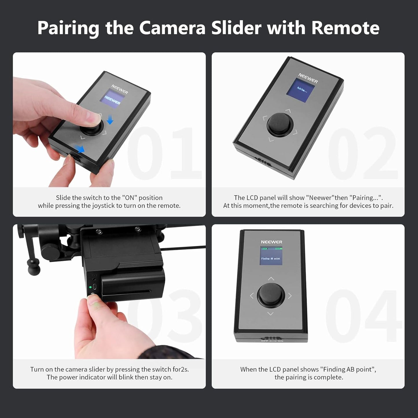 Neewer 10100335 Motorized Camera Slider 80cm Carbon