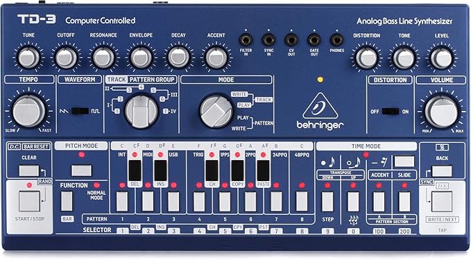 Behringer TD-3-BU Analog Bass Line Synthesizer - Blue