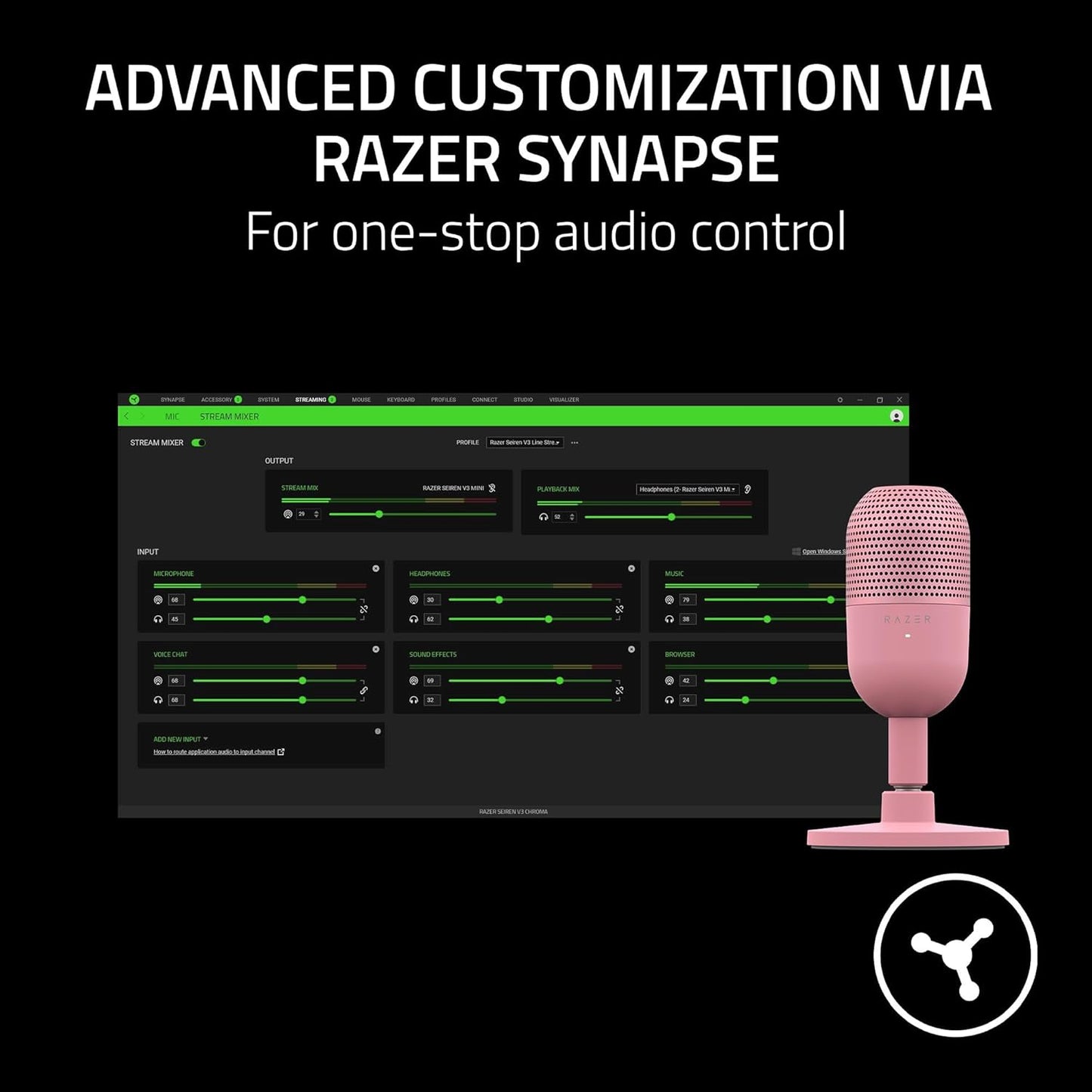 Razer RZ19-05050200-R3U1 Seiren V3 Mini USB Streaming Microphone
