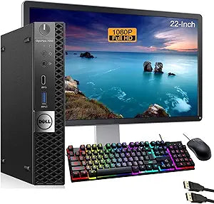 Dell OptiPlex 7050 Mini PC Bundle 22" Monitor Renewed
