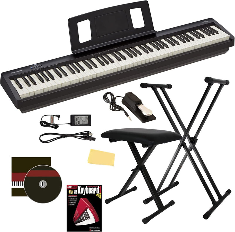 Roland FP 10 Digital Piano Black Bundle Stand Bench — main product image