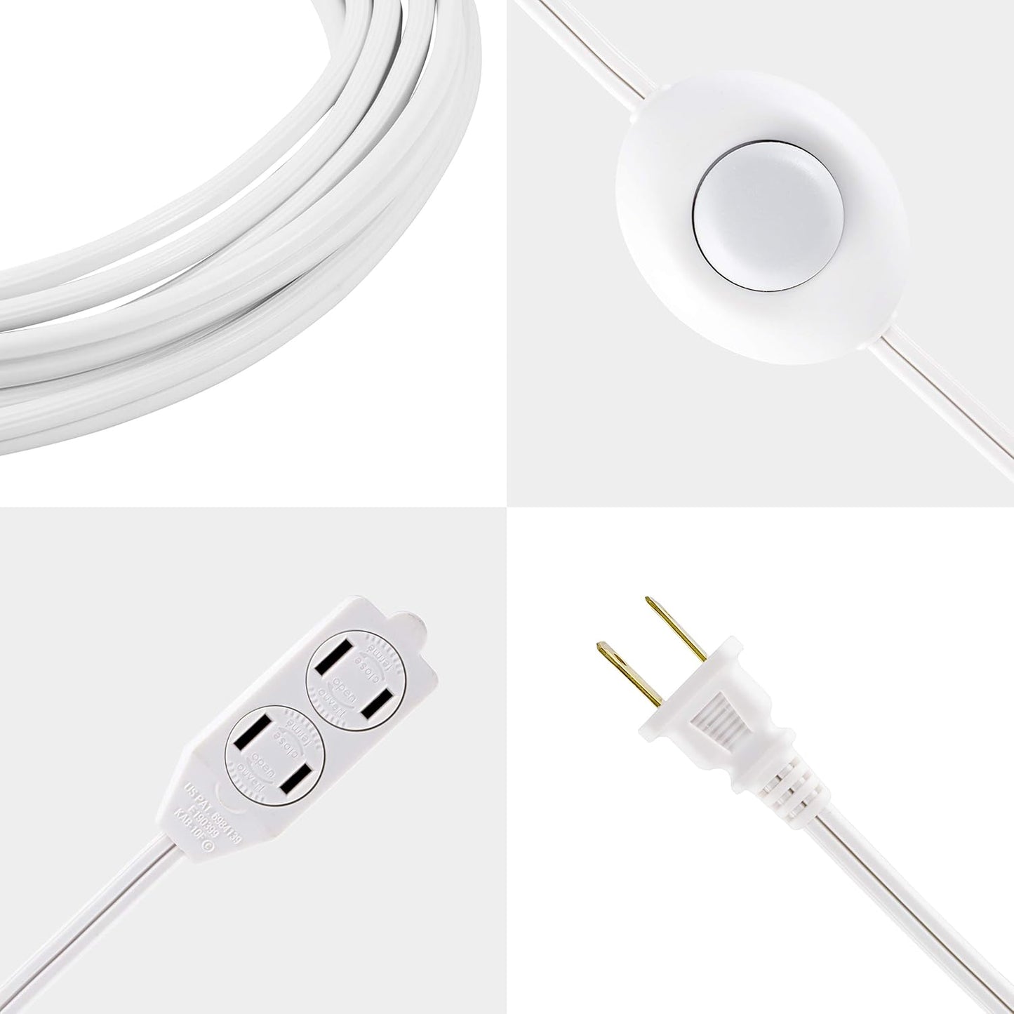 GE 39607 12ft Extension Cord with Footswitch - 3 Outlet