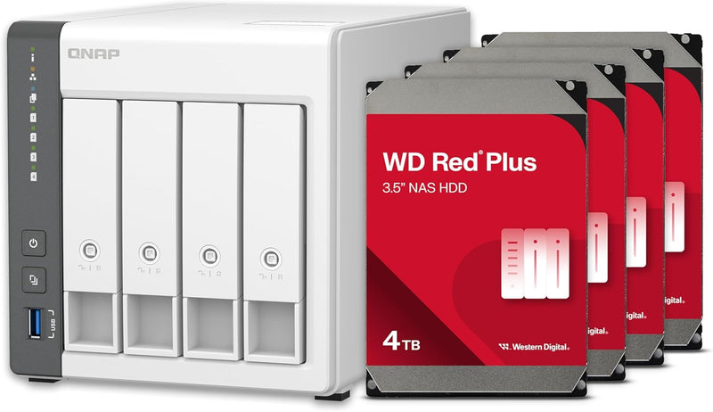 QNAP TS-433-4G 12TB NAS RAID 5 Preconfigured — main product image