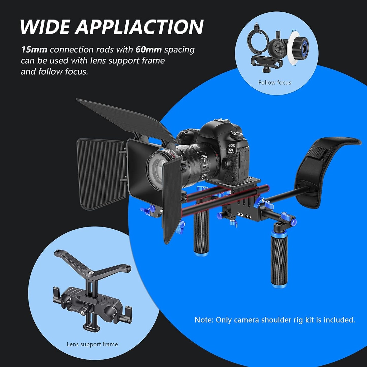 Neewer Camera Shoulder Rig Video Film Making System Kit Blue