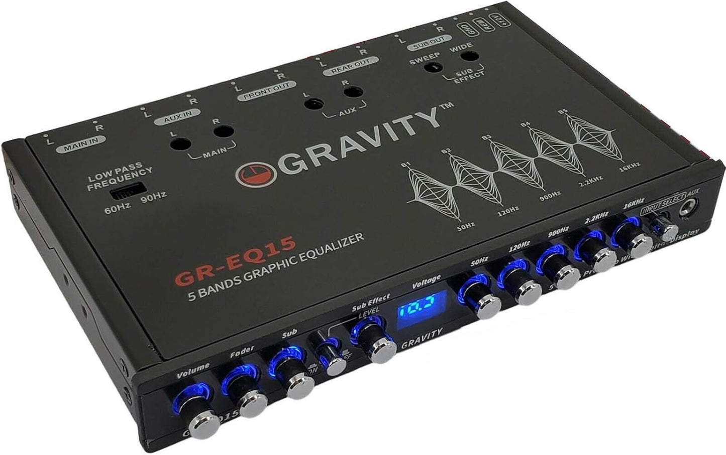 Gravity GR-EQ15 EQ15 5 Band Car Audio Equalizer 9V