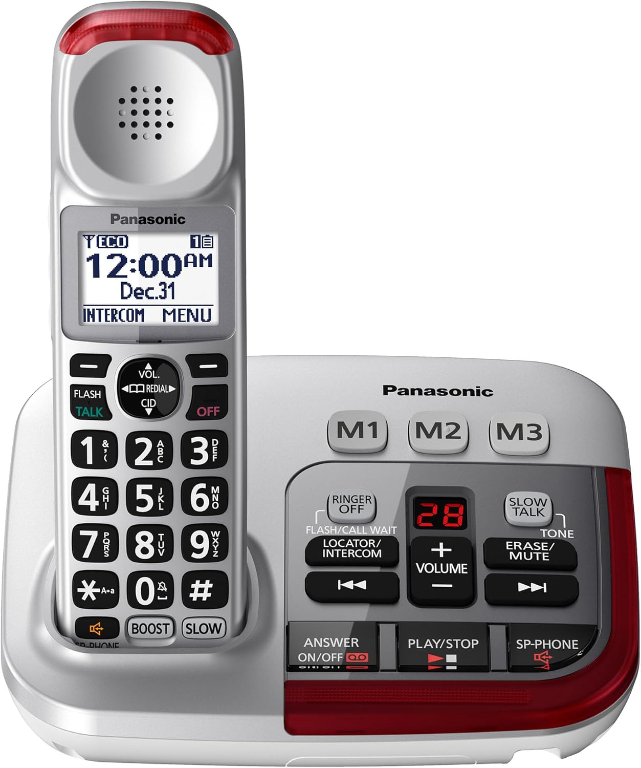 Panasonic KX-TGM450S Amplified Cordless Phone 50dB Volume Boost Silver