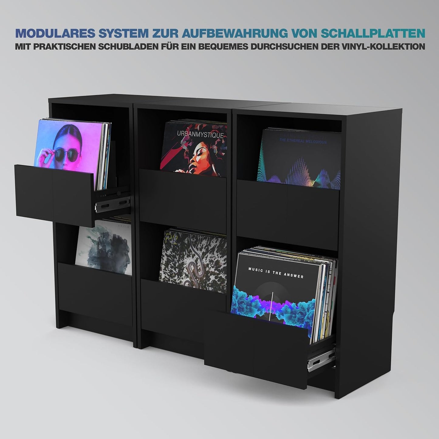 Glorious 247178 Vinyl Vault Record Collection Storage Cabinet