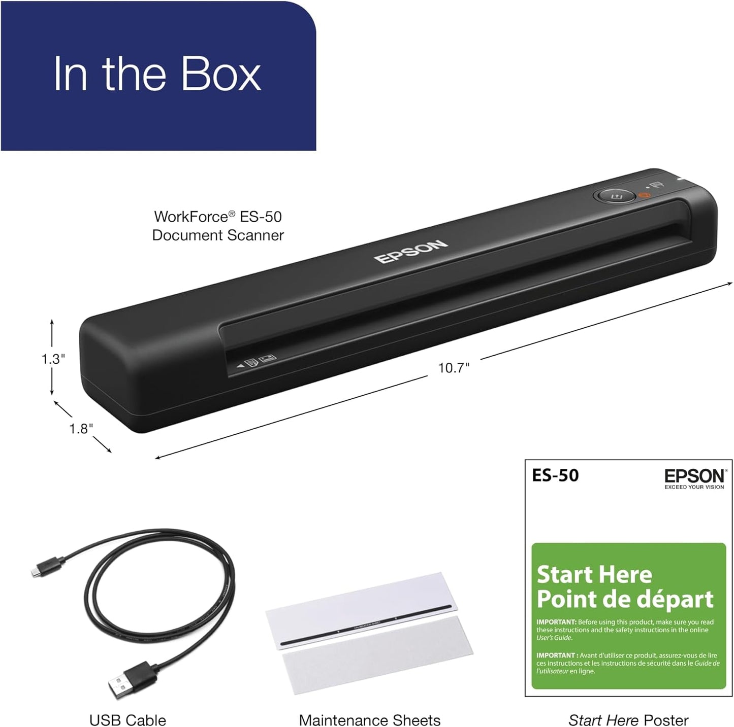 Epson ES-50 WorkForce Portable Document Scanner
