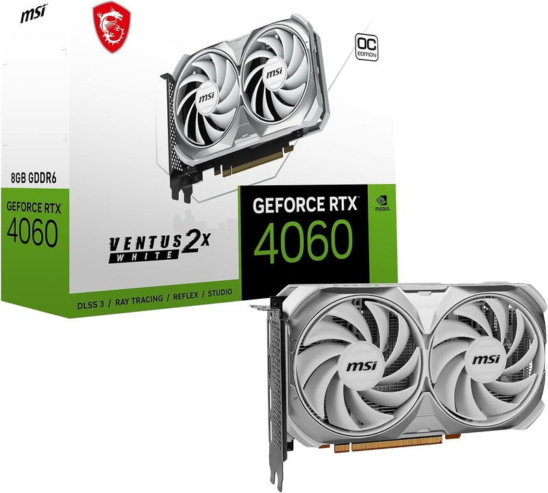 MSI GeForce RTX 4060 VENTUS 2X WHITE 8G OC Graphics Card — main product image