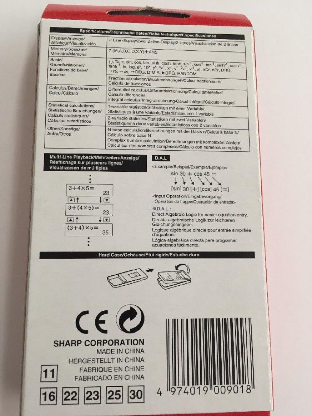 Sharp EL-520R Scientific Calculator