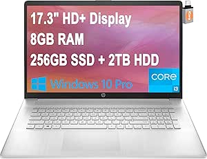 HP Laptop 17.3" HD+ Display i3 8GB RAM 256GB SSD Silver