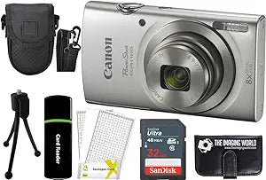Canon 180 Silver K2 PowerShot ELPH 180 Digital Camera Bundle