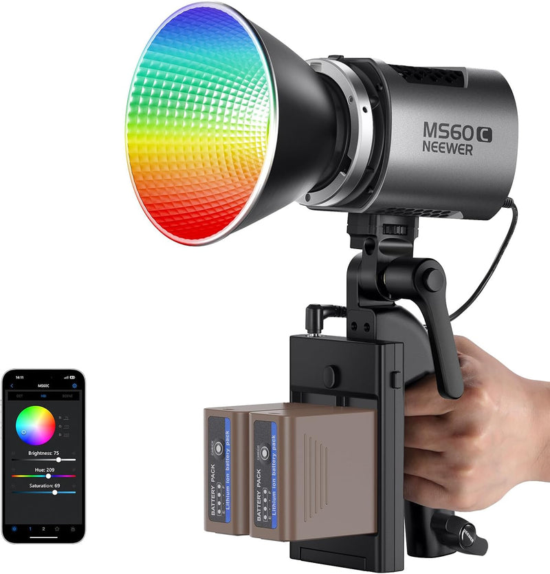 Neewer MS60C RGBWW LED Video Light Battery Kit — main product image