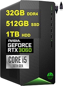HP Pavilion Gaming Desktop i5-10400F RTX 3060 PC — main product image