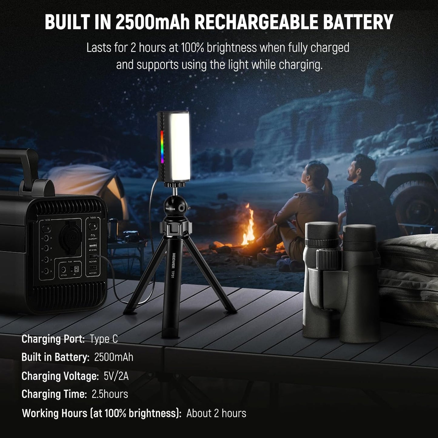 Neewer TL97C RGB Magnetic Handheld LED Light Wand