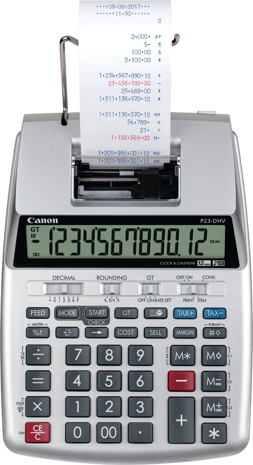 Canon 2279C001 P23-DHV-3 Printing Calculator Tax & Currency