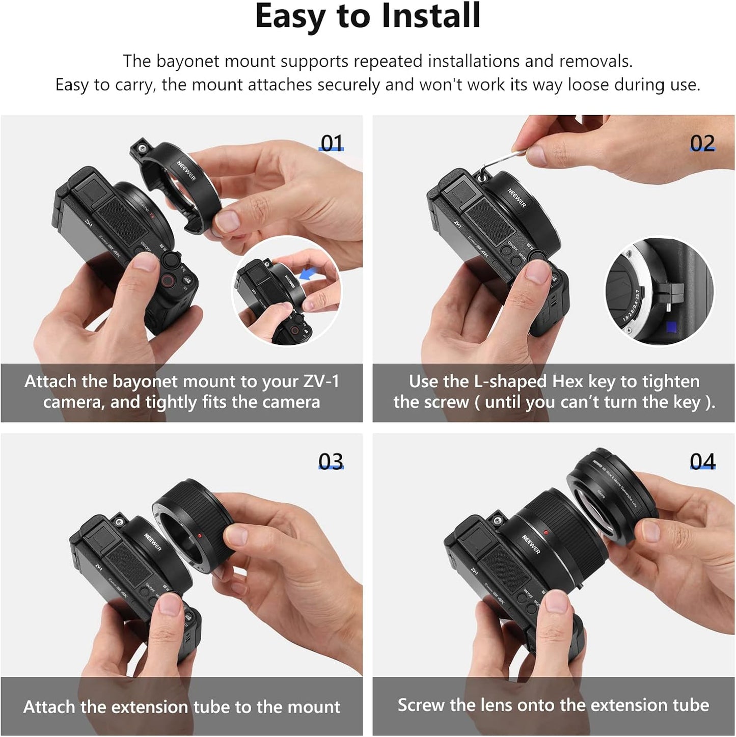 Neewer 10100457 18mm Wide Angle Macro Lens Sony ZV1