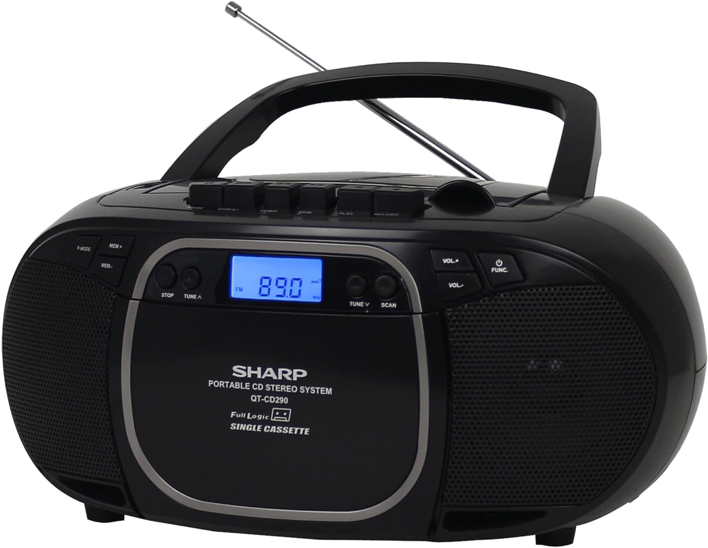 Sharp QT-CD290(BK) Portable CD Cassette Boombox Black
