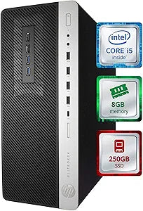 HP EliteDesk 800G3 SFF i5 8GB 250GB SSD (Renewed)