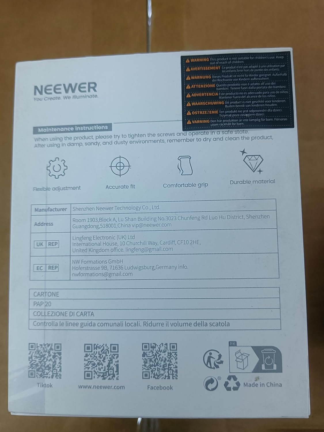 Neewer 10104266 Wooden Camera Side Handle Grip NATO Clamp