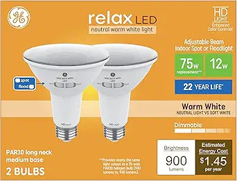 GE 93130762 Relax HD Dimmable LED PAR30 Bulb
