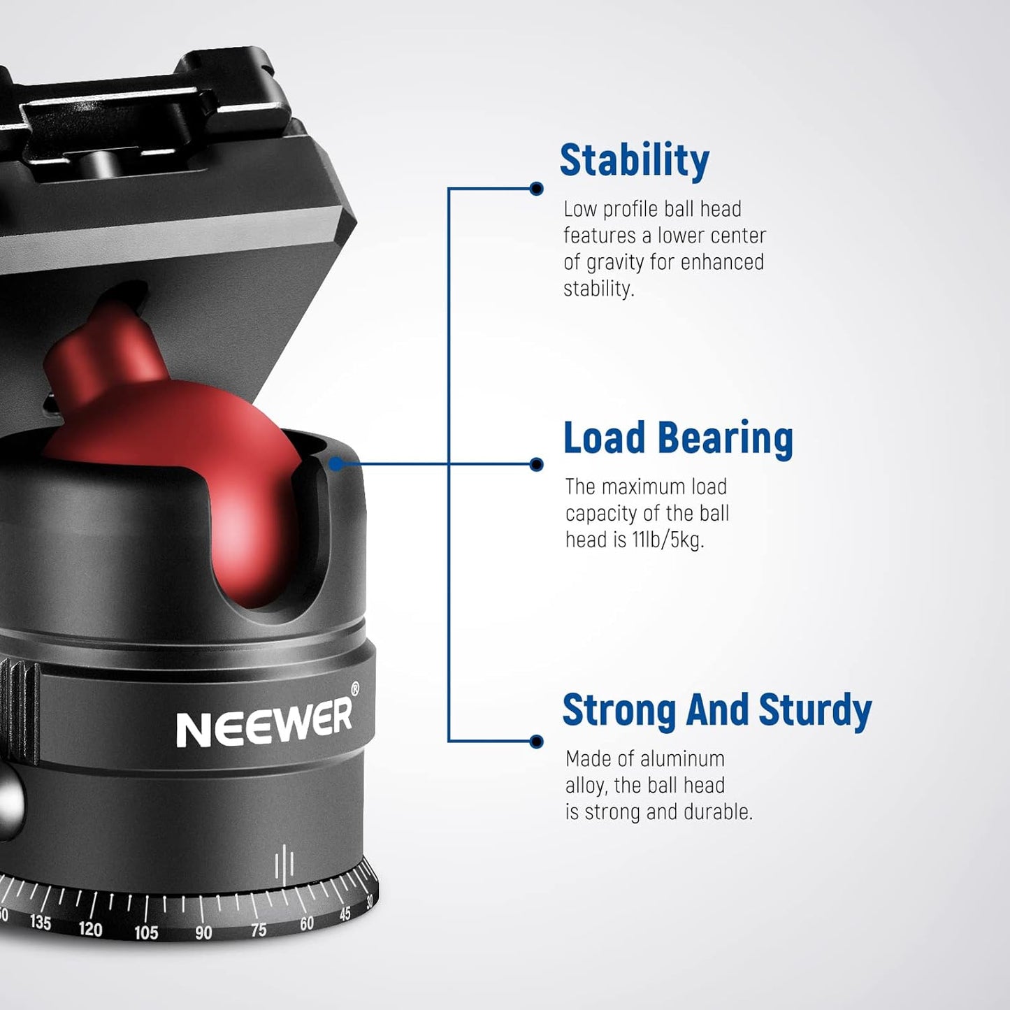 Neewer 10101622 GM28 Tripod Ball Head Panoramic