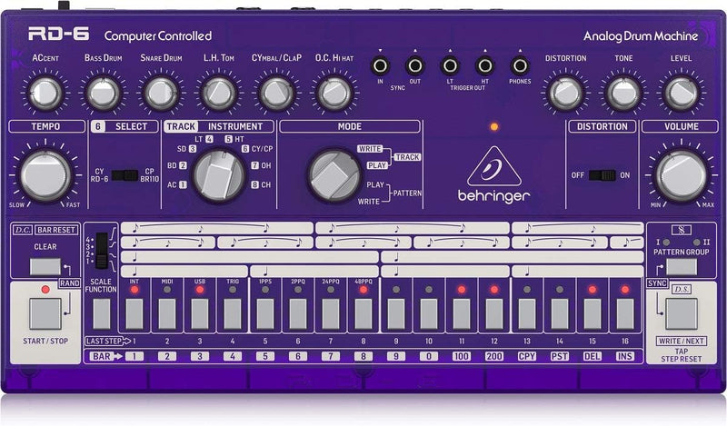 Behringer RD-6 Analog Drum Machine Purple Translucent — main product image