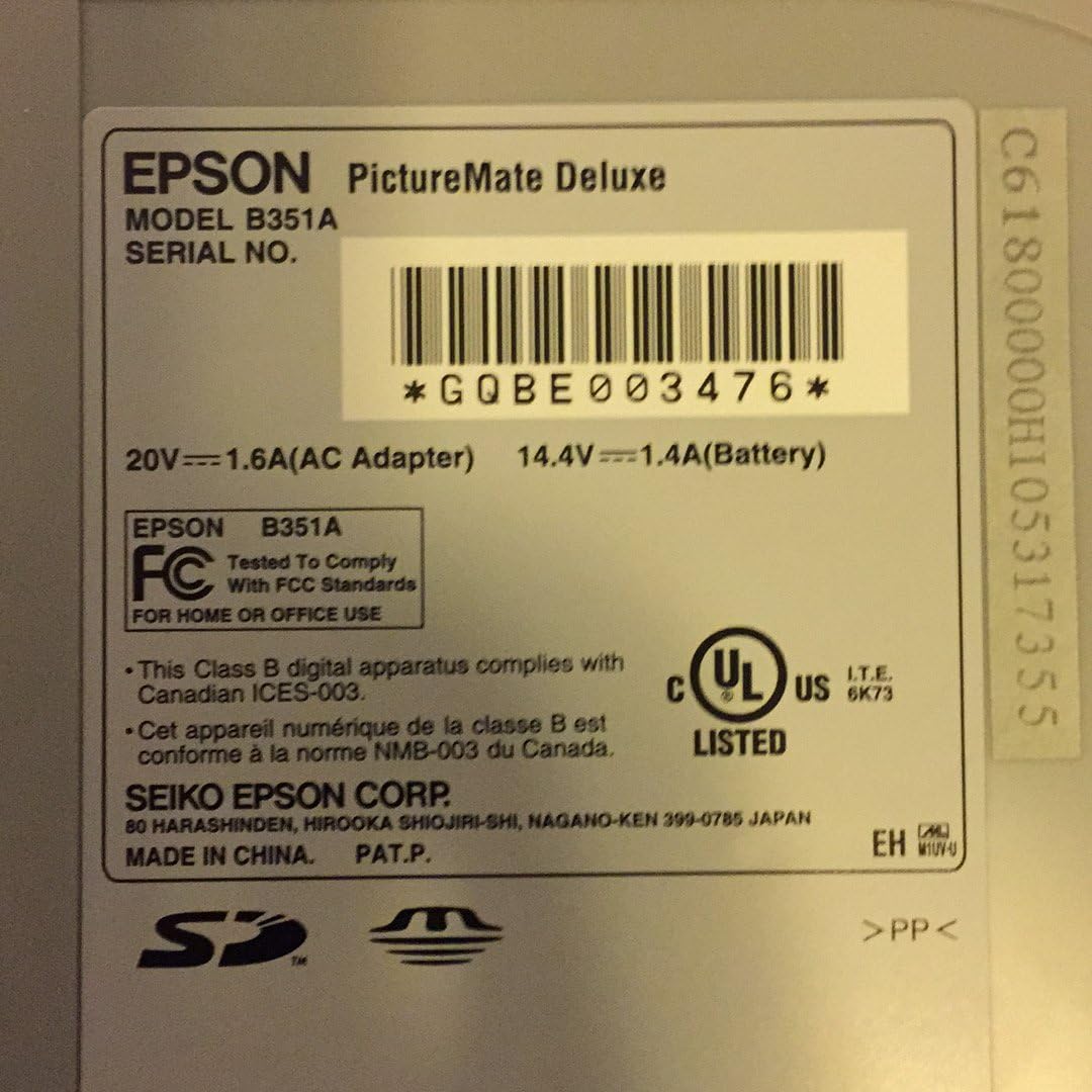 Epson C11C556001 PictureMate Personal Photo Printer