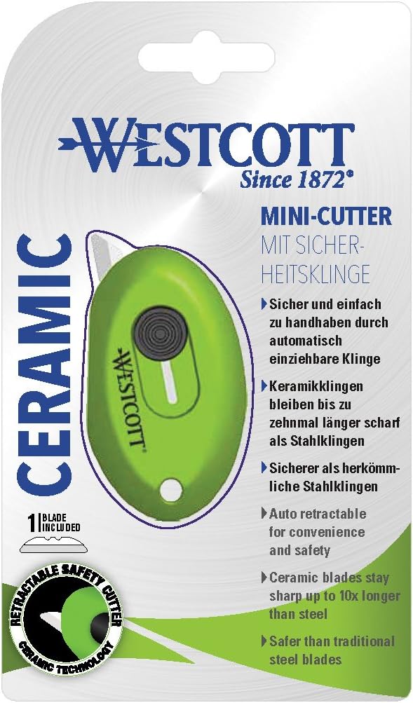 Westcott Mini Ceramic Safety Blade Cutter Green