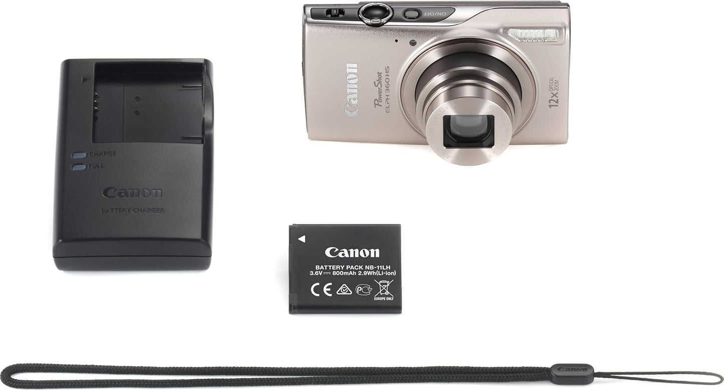 Canon 1078C001 PowerShot ELPH 360 HS Silver Digital Camera