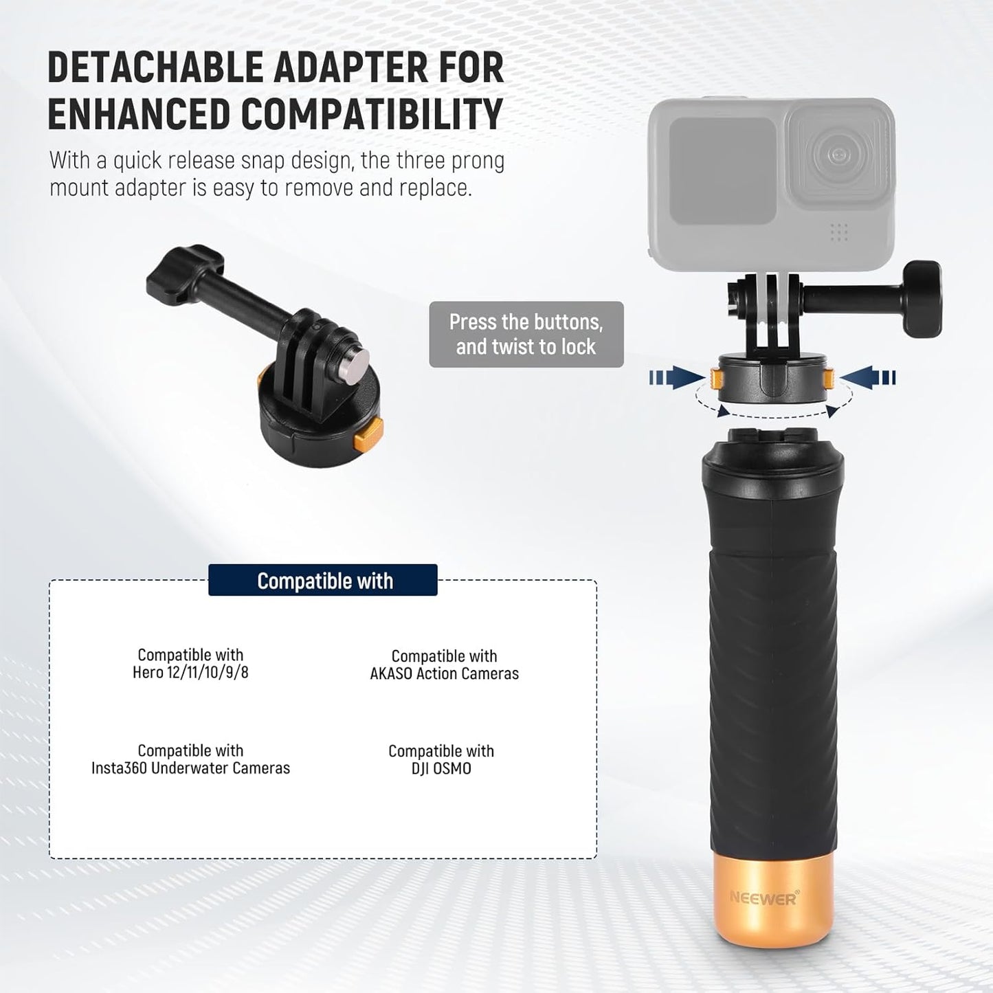 Neewer 10104192 Floating Hand Grip Action Camera