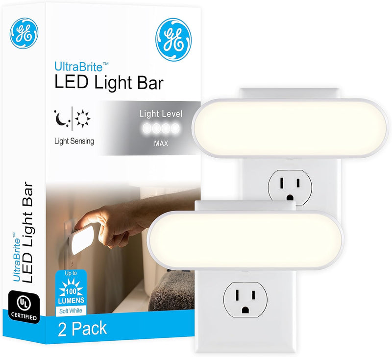 GE 46707-P1 LED Night Light Bar 100 Lumens 2-Pack — main product image
