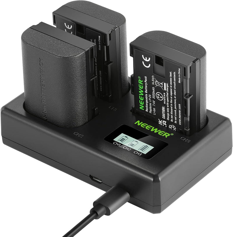 Neewer 10101014: LP-E6 Battery and Charger Set - 3-Pack — main product image