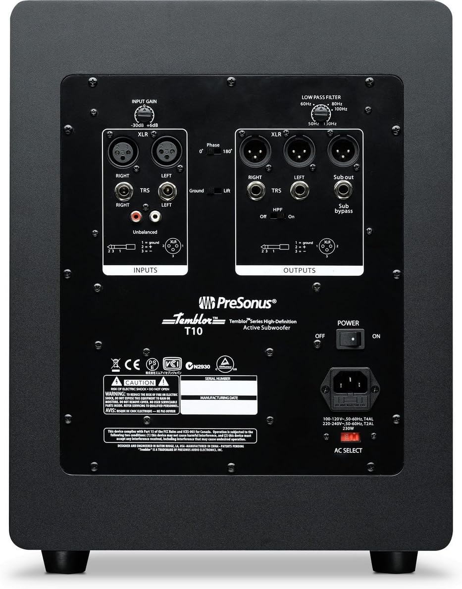 PreSonus Temblor T10 Studio Subwoofer Mixing Reference