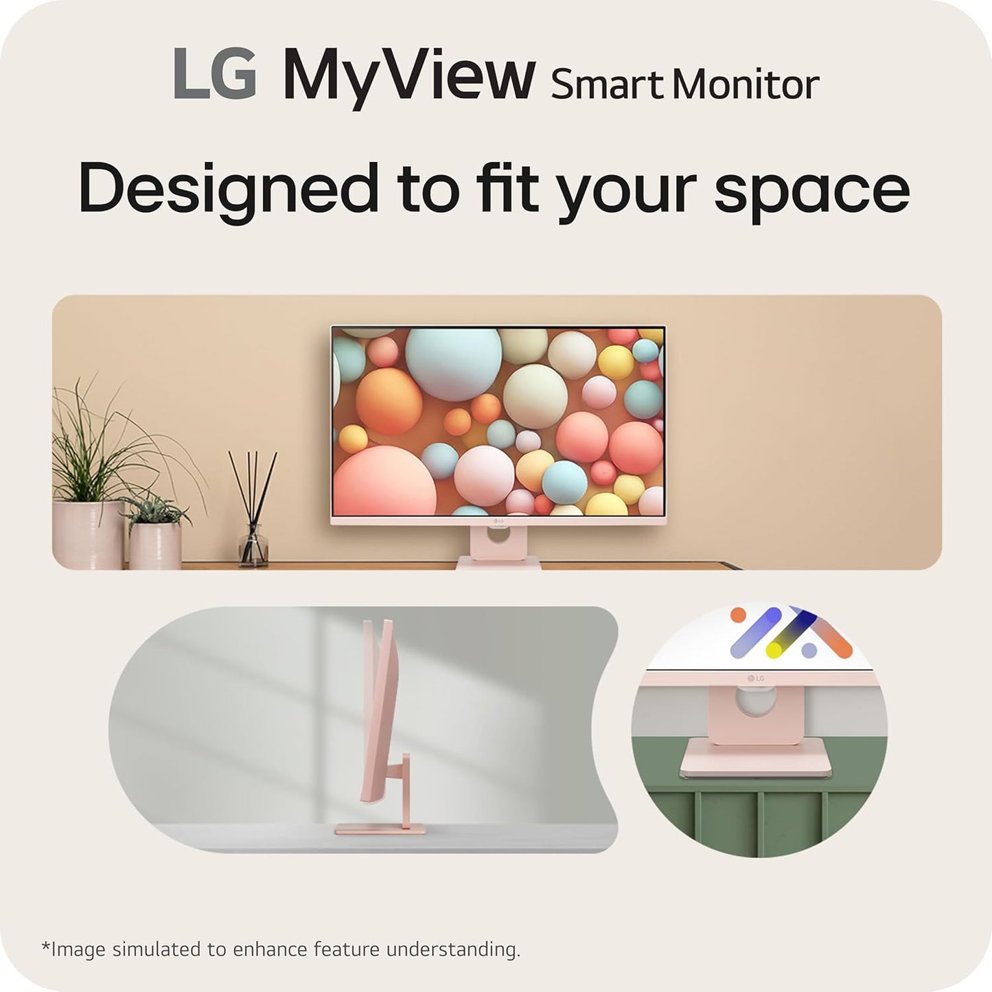 LG 27SR50F-P 27" FHD MyView Smart Monitor - Pink