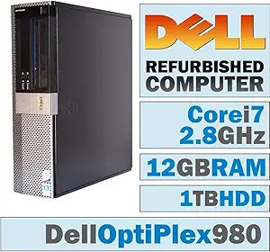 Dell OptiPlex 980 DT i7 12GB 1TB Windows 7 Pro Desktop