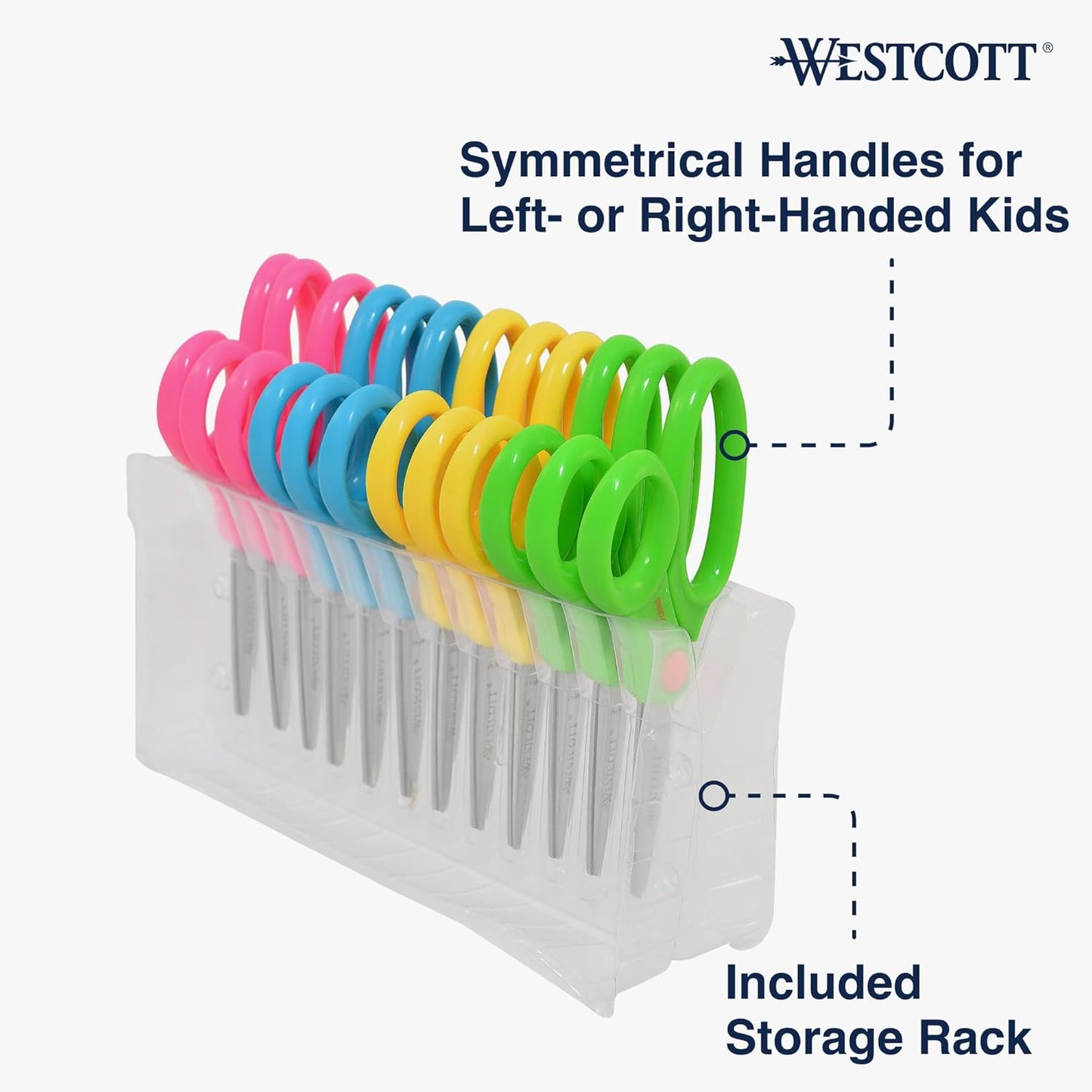 Westcott 14871 Kids Scissors, 5-Inch Blunt Tip, 12-Pack